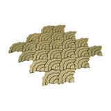 Selbstklebende Mosaikfliesen Metall | Fächer Gold | 26,8×28,1 cm | Küche, Bad & WC