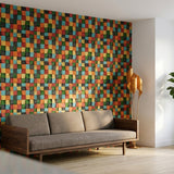 Holz Wandverkleidung Dark Pine Mosaik-Look 3D | 30×30 cm