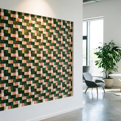 Holz Wandverkleidung Rich Pine Mosaik-Look 3D | 30×30 cm