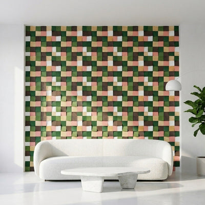 Holz Wandverkleidung Rich Pine Mosaik-Look 3D | 30×30 cm