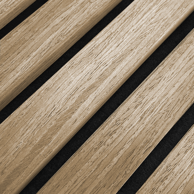 Akustikpaneele Natürliche Eiche | 240 cm x 60 cm | Dreiseitig Echtholzfurnier - detail view 2