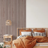 Akupanel walnoot achter bed