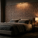 Holz Wandverkleidung Walnuss Deep Dusk Mosaik-Look 3D | 30×30 cm