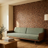 Holz Wandverkleidung Walnuss Velvet Mosaik-Look 3D | 31×30 cm