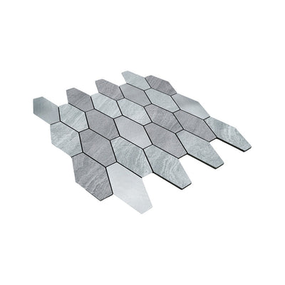 Selbstklebende Mosaikfliesen Metall | Picket Silber | 30×30 cm | Küche, Bad & WC