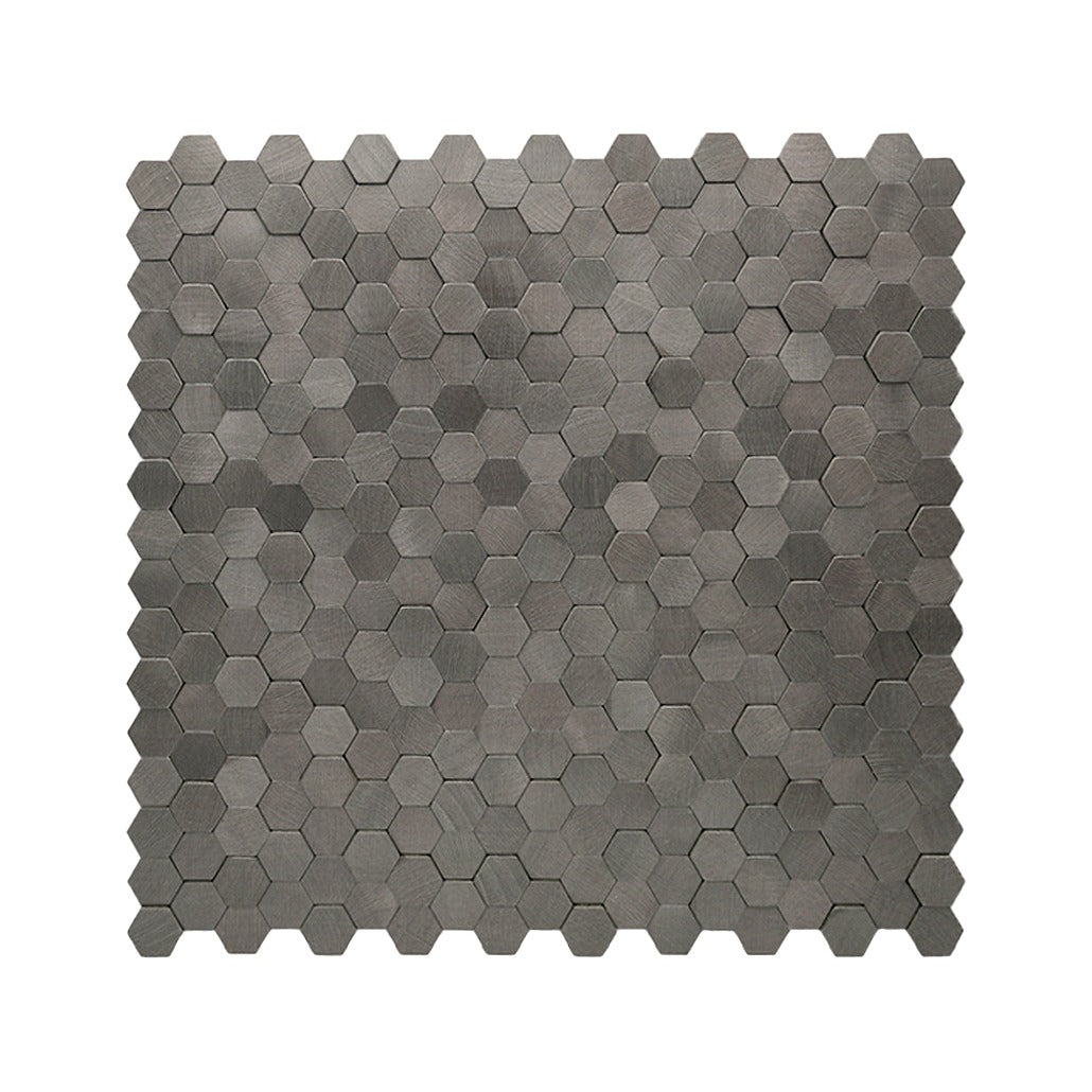 Selbstklebende Mosaikfliesen Metall | Mini Hexagon 3D Anthrazit | 29,8×30,7 cm | Küche, Bad & WC