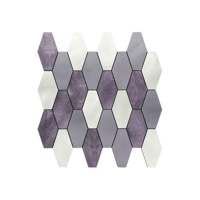 Selbstklebende Mosaikfliesen Metall | Picket Lila | 30×30 cm | Küche, Bad & WC