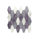 Selbstklebende Mosaikfliesen Metall | Picket Lila | 30×30 cm | Küche, Bad & WC
