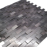 Selbstklebende Mosaikfliesen Metall | Riemchen 3D Graphit | 30×29,8 cm | Küche, Bad & WC