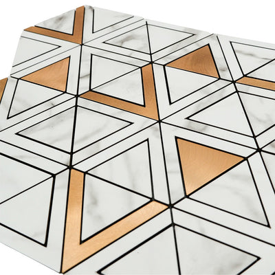 Selbstklebende Mosaikfliesen Metall | Dreieck Gold | 28,7×33,1 cm | Küche, Bad & WC