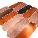 Selbstklebende Mosaikfliesen Metall | Picket Braun | 28,2×27,3 cm | Küche, Bad & WC