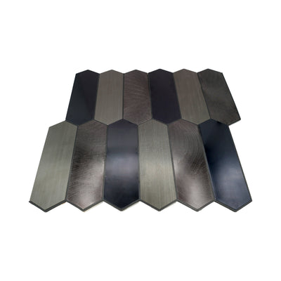 Selbstklebende Mosaikfliesen Metall | Picket Blau | 28,2×27,3 cm | Küche, Bad & WC