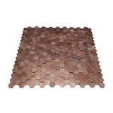 Selbstklebende Mosaikfliesen Metall | Mini Hexagon 3D Dunkelkupfer | 29,8×30,7 cm | Küche, Bad & WC
