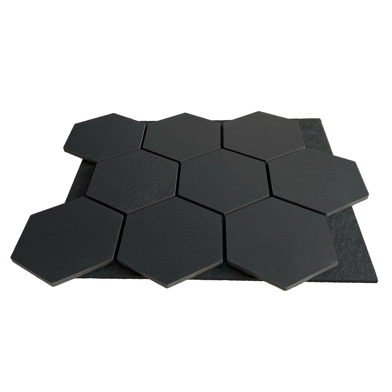 Hexagonpaneel Schwarz 81CM | Akustik | Wanddekoration | Sechseck-Form