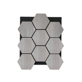 Hexagonpaneel Graue Walnuss 81CM | Akustik | Wanddekoration | Sechseck-Form