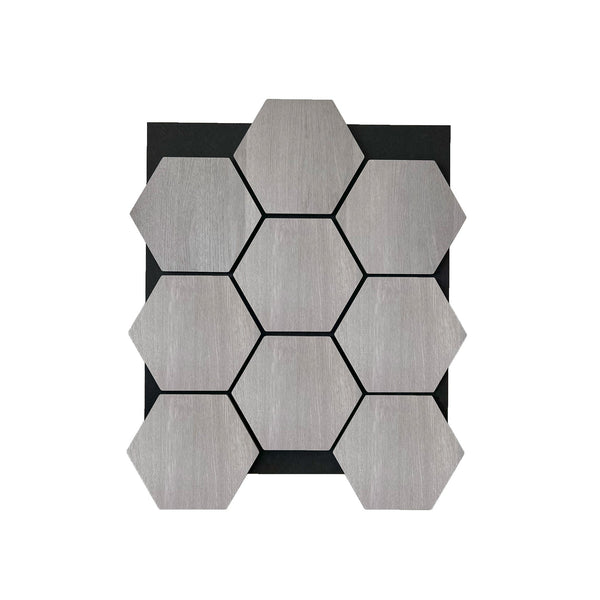 Hexagonpaneel Graue Walnuss 81CM | Akustik | Wanddekoration | Sechseck-Form