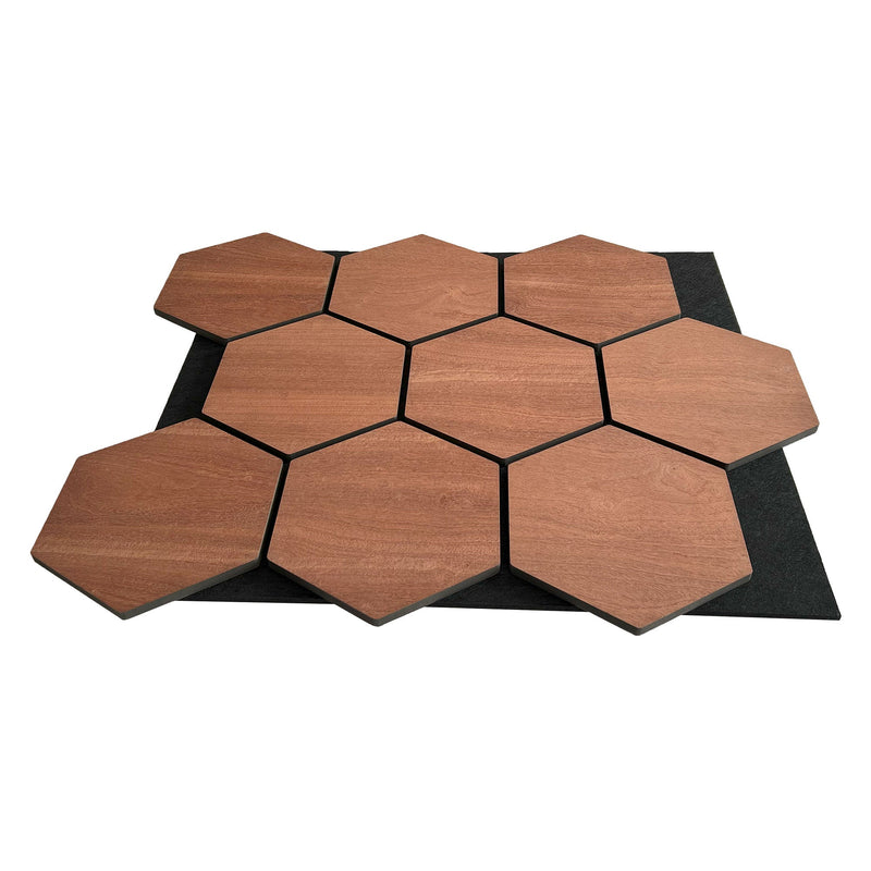 Hexagonpaneel Geräucherte Eiche 81CM | Akustik | Wanddekoration | Sechseck-Form