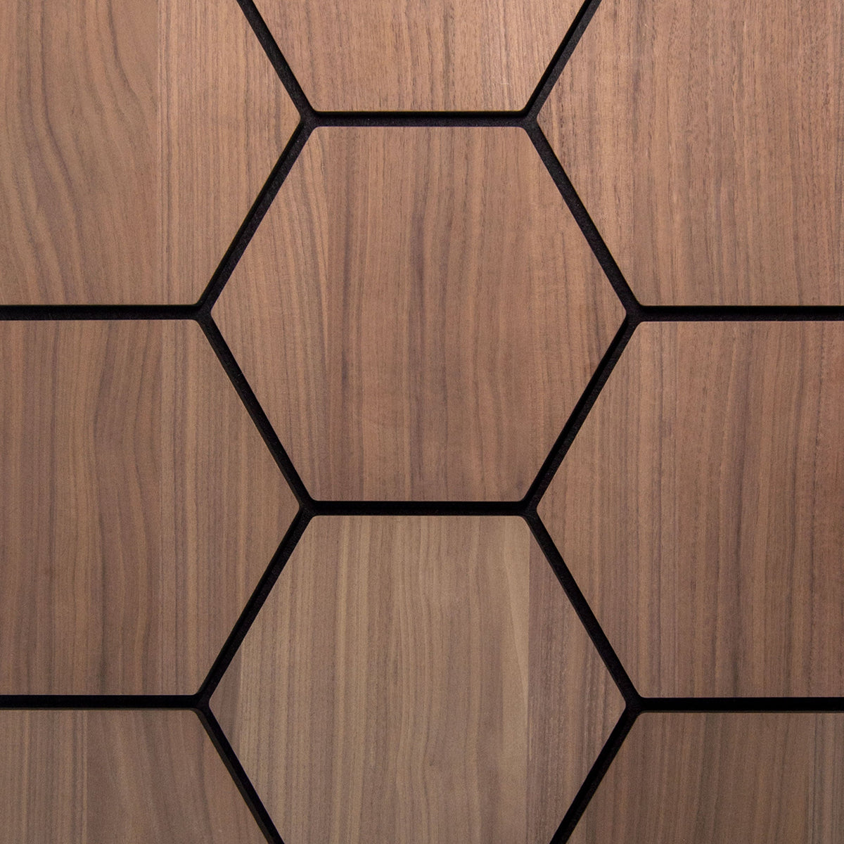 Hexagonpaneel Walnuss 81CM | Akustik | Wanddekoration | Sechseck-Form