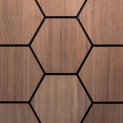 Hexagonpaneel Walnuss 81CM | Akustik | Wanddekoration | Sechseck-Form