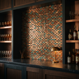 Selbstklebende Mosaikfliesen Metall | Riemchen 3D Patina Kupfer | 30×29,8 cm | Küche, Bad & WC