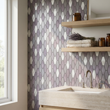 Selbstklebende Mosaikfliesen Metall | Picket Lila | 30×30 cm | Küche, Bad & WC