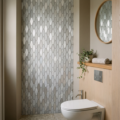 Selbstklebende Mosaikfliesen Metall | Picket Silber | 30×30 cm | Küche, Bad & WC