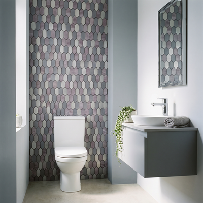 Selbstklebende Mosaikfliesen Metall | Picket Mauve | 30×30 cm | Küche, Bad & WC