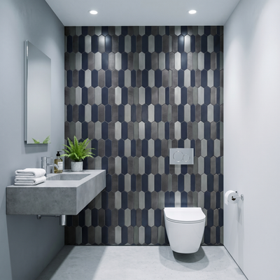 Selbstklebende Mosaikfliesen Metall | Picket Blau | 28,2×27,3 cm | Küche, Bad & WC
