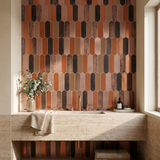 Selbstklebende Mosaikfliesen Metall | Picket Braun | 28,2×27,3 cm | Küche, Bad & WC