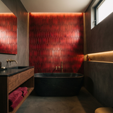 Selbstklebende Mosaikfliesen Metall | Bogen Rot | 28,8×29,8 cm | Küche, Bad & WC
