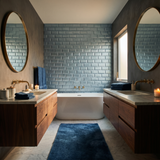 Selbstklebende Mosaikfliesen Metall | Metro 3D Blau | 30,5×30,5 cm | Küche, Bad & WC