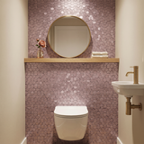 Selbstklebende Mosaikfliesen Metall | Pentagon 3D Rosa | 28,2×28,2 cm | Küche, Bad & WC