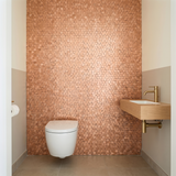 Selbstklebende Mosaikfliesen Metall | Pentagon 3D Lachs | 28,2×28,2 cm | Küche, Bad & WC