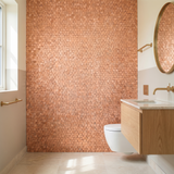 Selbstklebende Mosaikfliesen Metall | Pentagon 3D Lachs | 28,2×28,2 cm | Küche, Bad & WC