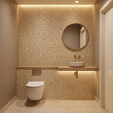 Selbstklebende Mosaikfliesen Metall | Pentagon 3D Champagner | 28,2×28,2 cm | Küche, Bad & WC