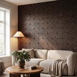 Nolan Rose Black dekoratives Holz-Wandpaneel im modernen Wohnzimmer