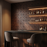 Nolan Rose Black dekoratives Holz-Wandpaneel als Bar-Rückwand