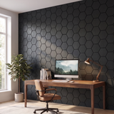 Hexagonpaneel Schwarz im Homeoffice