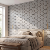Hexagonpaneel Graue Walnuss im Schlafzimmer