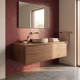 Hexagon Mosaik Bordeaux Badezimmer