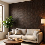 Snowdrop Rose Black dekoratives Holz-Wandpaneel im modernen Wohnzimmer