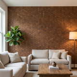 Snowdrop Smoked Brown dekoratives Holz-Wandpaneel im modernen Wohnzimmer
