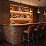 Snowdrop Smoked Brown dekoratives Holz-Wandpaneel als Bar-Rückwand