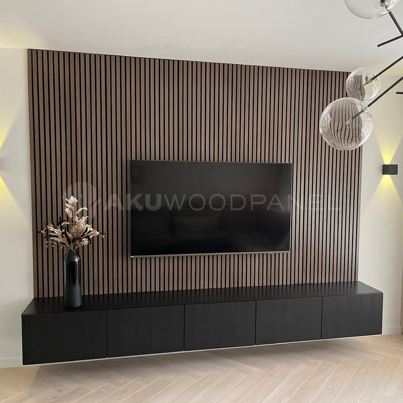 Akupanel walnoot tv wand