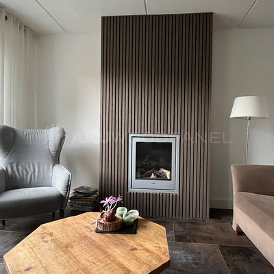 Akustikpaneele Walnuss | XL 300 cm x 60 cm | Dreiseitig Echtholzfurnier